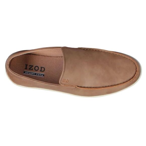 IZOD Men’s Slip On Shoes 10 Seapoint Loafers Tan Brown Memory Foam Lightweight - Picture 3 of 13